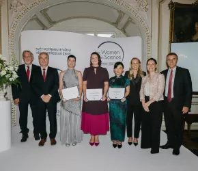 Oceněné vědkyně: Tereza Jeřábková, Viola Tokarová a Xiaohui Ju