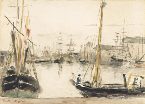 Lodě v přístavu, cca 1875, Berthe Morisot