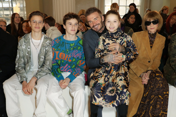 David Beckham s dětmi a Annou Wintour