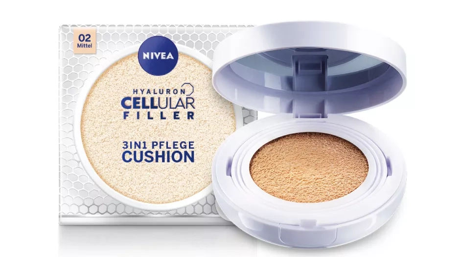 NIVEA Hyalurin Cellular Filler, pečující make-up v houbičce 3v1 Cellular Cushion