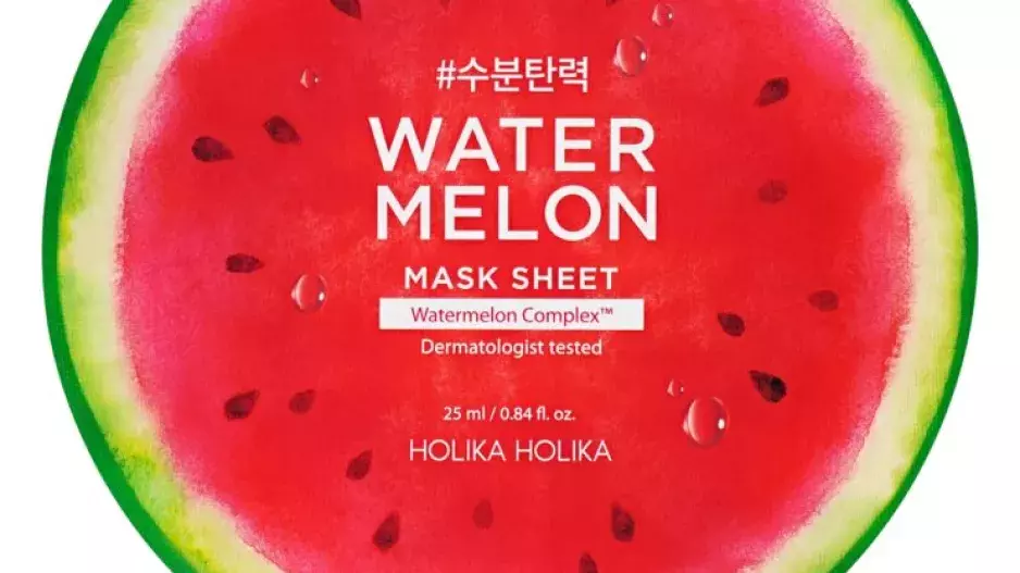 plátýnková maska s hydratačním a zklidňujícím účinkem, Watermelon Mask, Holika Holika, 52 Kč plátýnková maska s hydratačním a zklidňujícím účinkem, Watermelon Mask, Holika Holika, 52 Kč