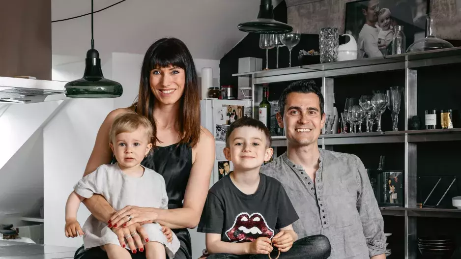 Lucie Koldová s rodinou