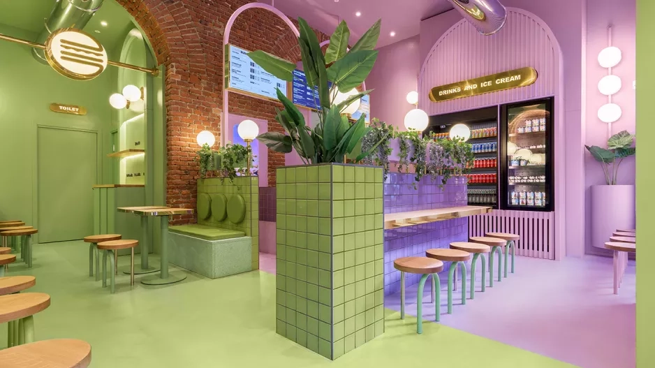 Restaurace Bun v Miláně, design Masquespasio