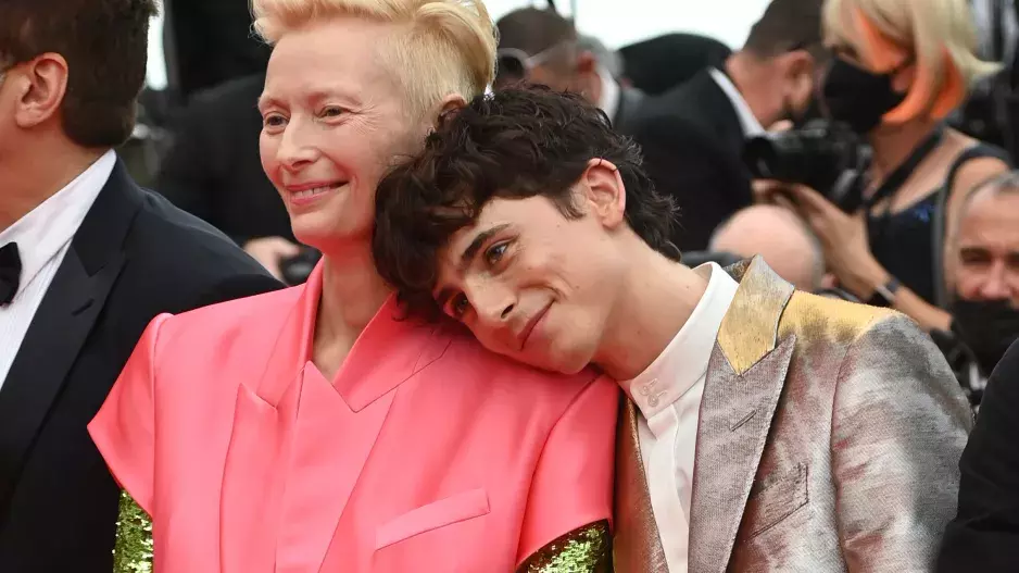 Timothée Chalamet a Tilda Swinton Timothée Chalamet a Tilda Swinton