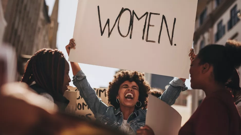 Group of female demonstrating