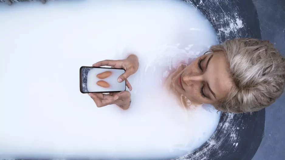 Woman taking selfie