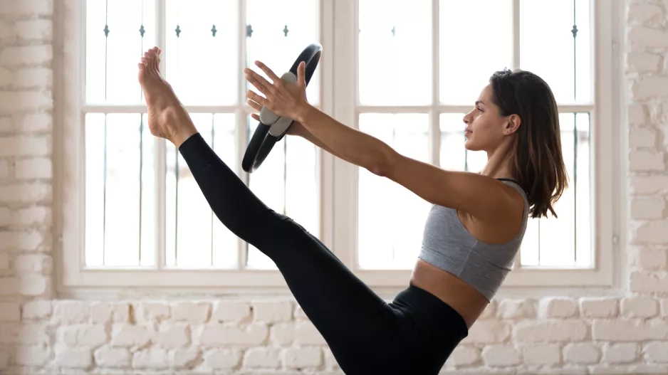 Young woman practicing yoga