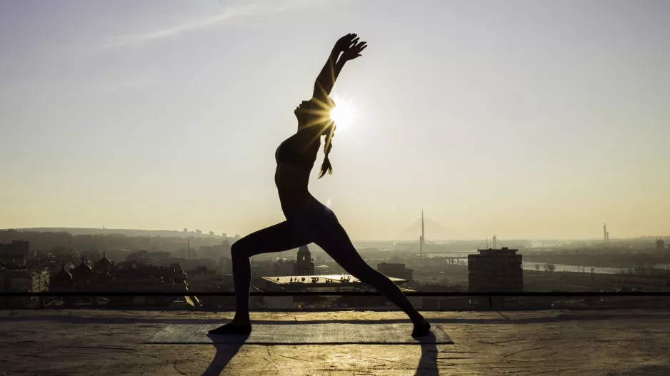 woman doing yoga