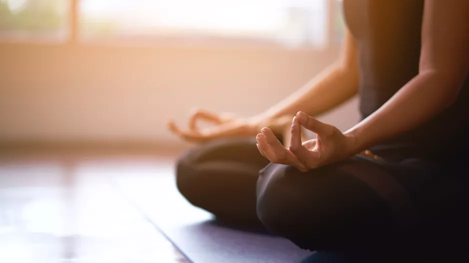 Women in meditation while practicing yoga