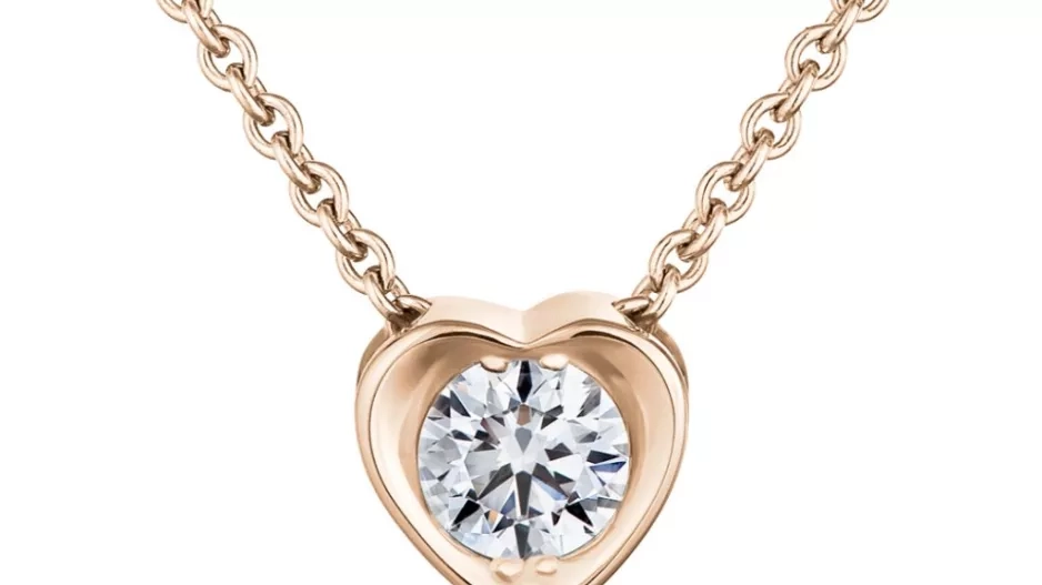 Přívěsek z růžového zlata s diamantem Pure Love