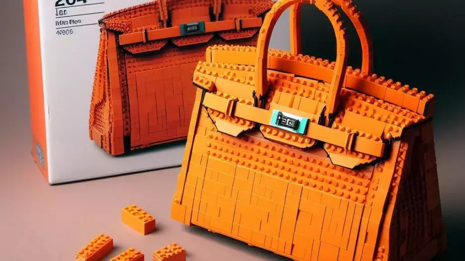 Fiktivní LEGO kabelka Birkin od Hermés