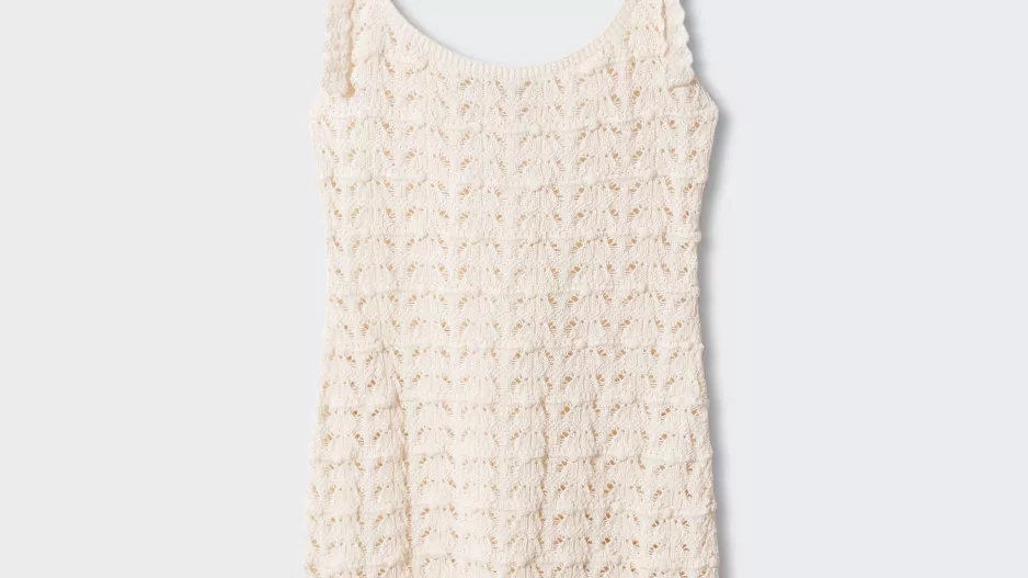 Mango Háčkované šaty s vázačkami