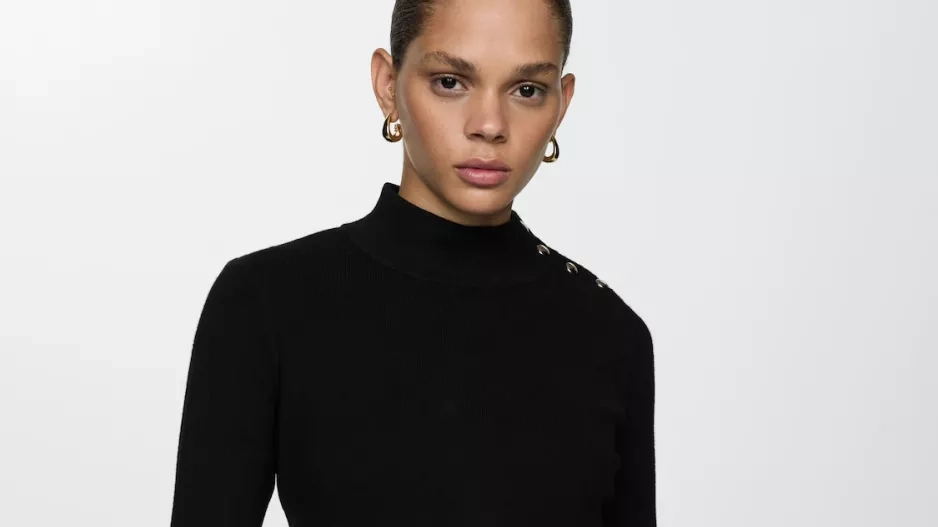 Svetr s knoflíky na rameni, Mango