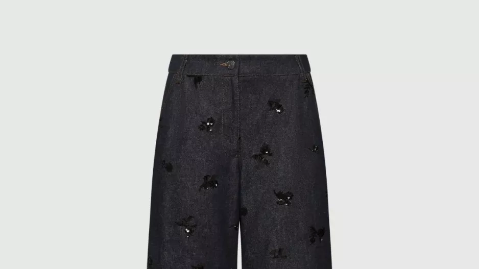 Široké džíny se zdobením