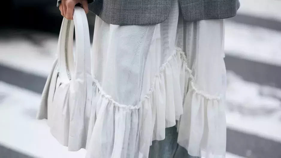 Skirt over pants trend