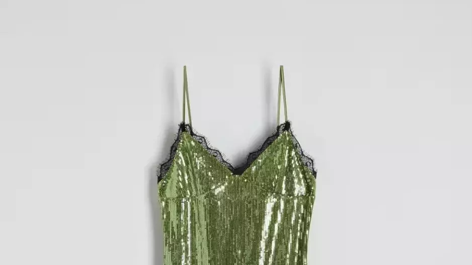 Flitrové mini šaty s krajkou