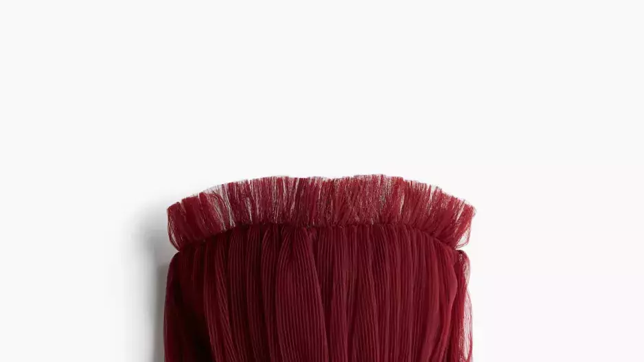 Skládaný tylový top bandeau