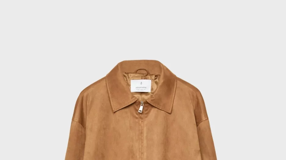 Bomber z imitace semiše