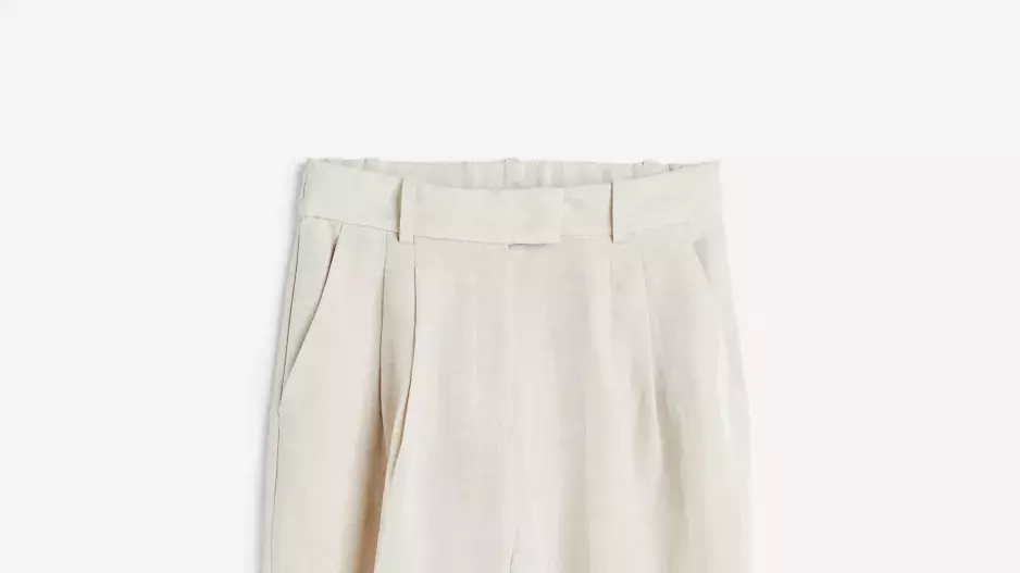 Kalhoty tapered ze lněné směsi