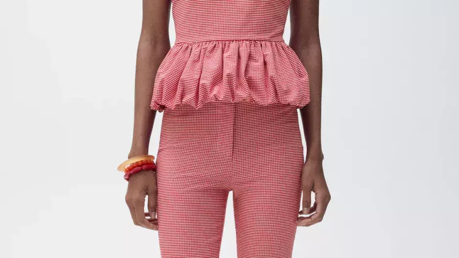 Gingham cropped kalhoty