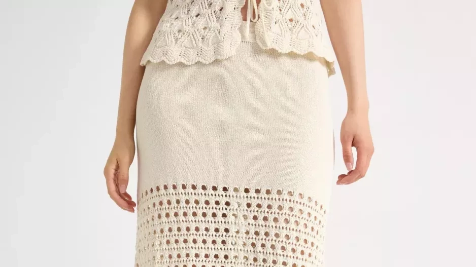 Pletená maxi sukně s otvory, Lindex Pletená maxi sukně s otvory, Lindex