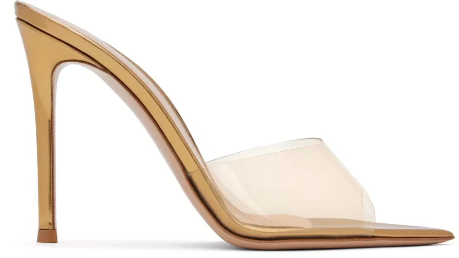 Gold Elle 105 Mules, Gianvito Rossi Gold Elle 105 Mules, Gianvito Rossi