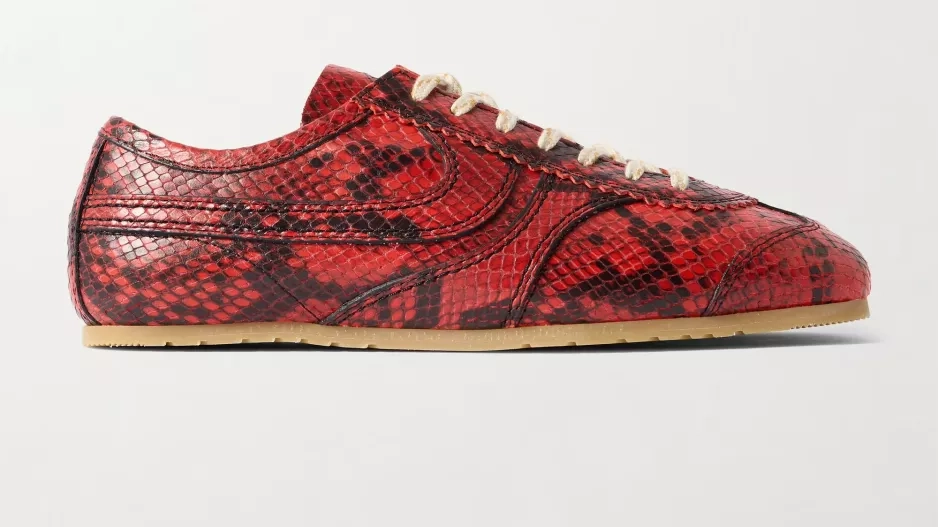Panelové tenisky s hadím vzorem z kůže Panelové tenisky s hadím vzorem z kůže