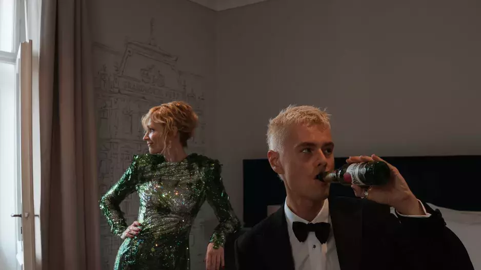 Aňa Geislerová, módní návrhář Jan Černý Aňa Geislerová, módní návrhář Jan Černý