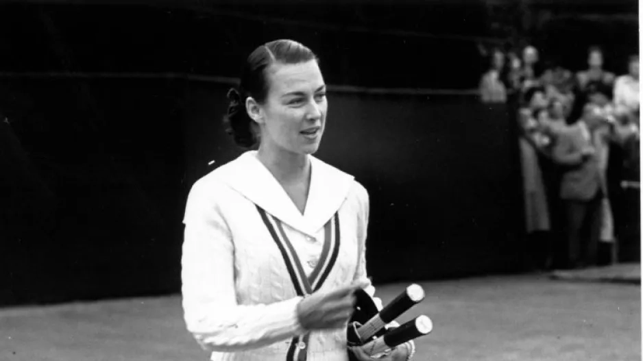 Gertrude 'Gussie' Moran, Wimbledon, 1950 Gertrude 'Gussie' Moran, Wimbledon, 1950