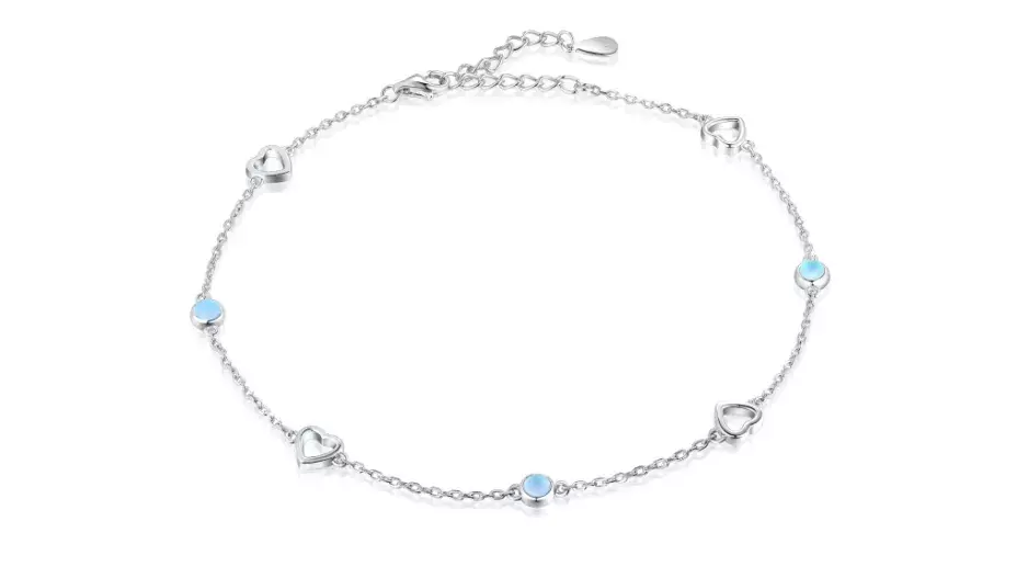 Stříbrný anklet s měsíčním kamenem