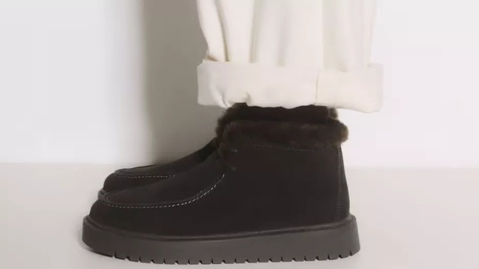 Semišové sněhule s kožíškem Semišové sněhule s kožíškem