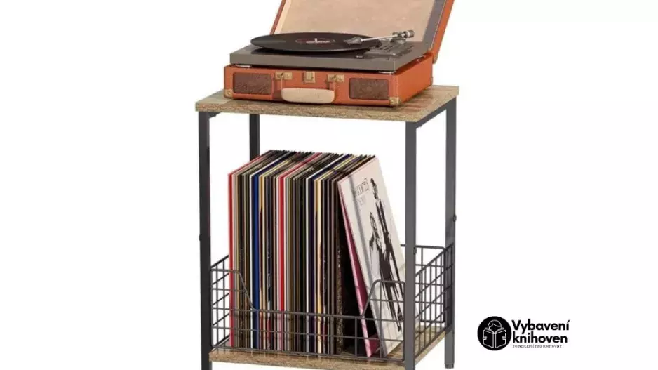 Dvoupatrový stolek na LP desky a gramofon, Vybavení knihoven, 4 599 Kč Dvoupatrový stolek na LP desky a gramofon, Vybavení knihoven, 4 599 Kč
