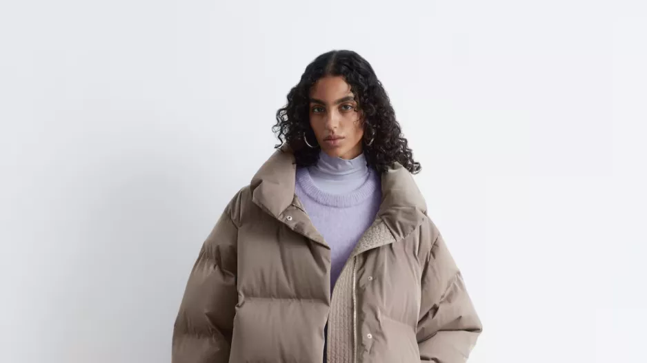 Krémová oversized puffer jacket