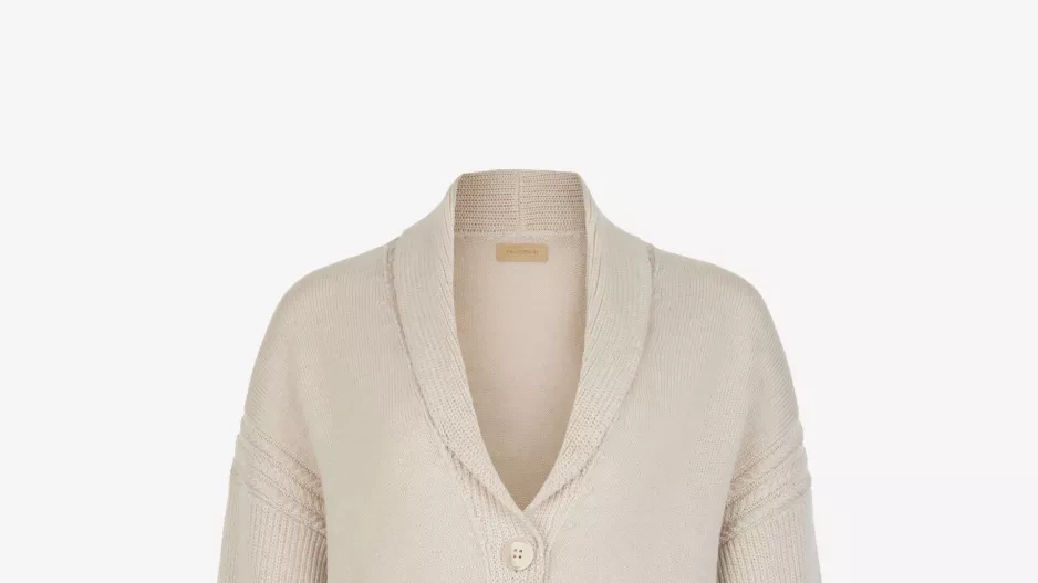 Vlněný kardigan s copánkovým vzorem