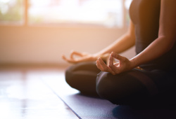 Women in meditation while practicing yoga