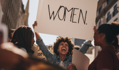 Group of female demonstrating
